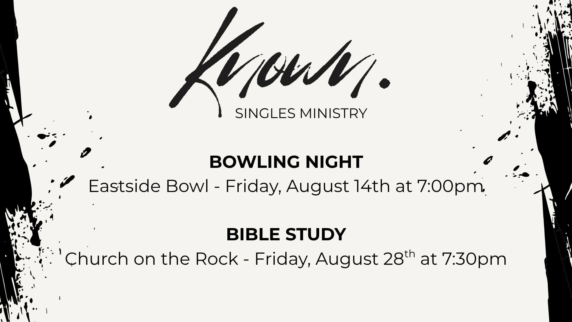 Known Singles Ministry - Bible Study