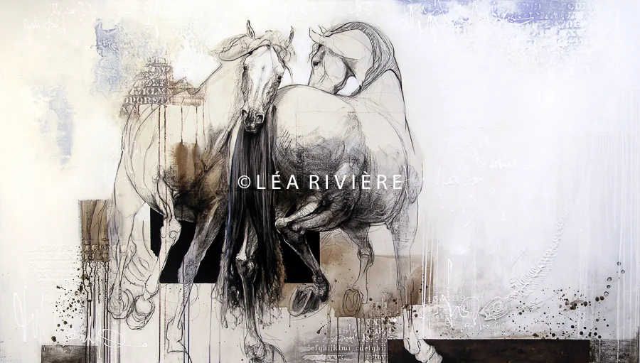 ©LéaRivière «Rencontre» 48"x84" 122cmx213cm