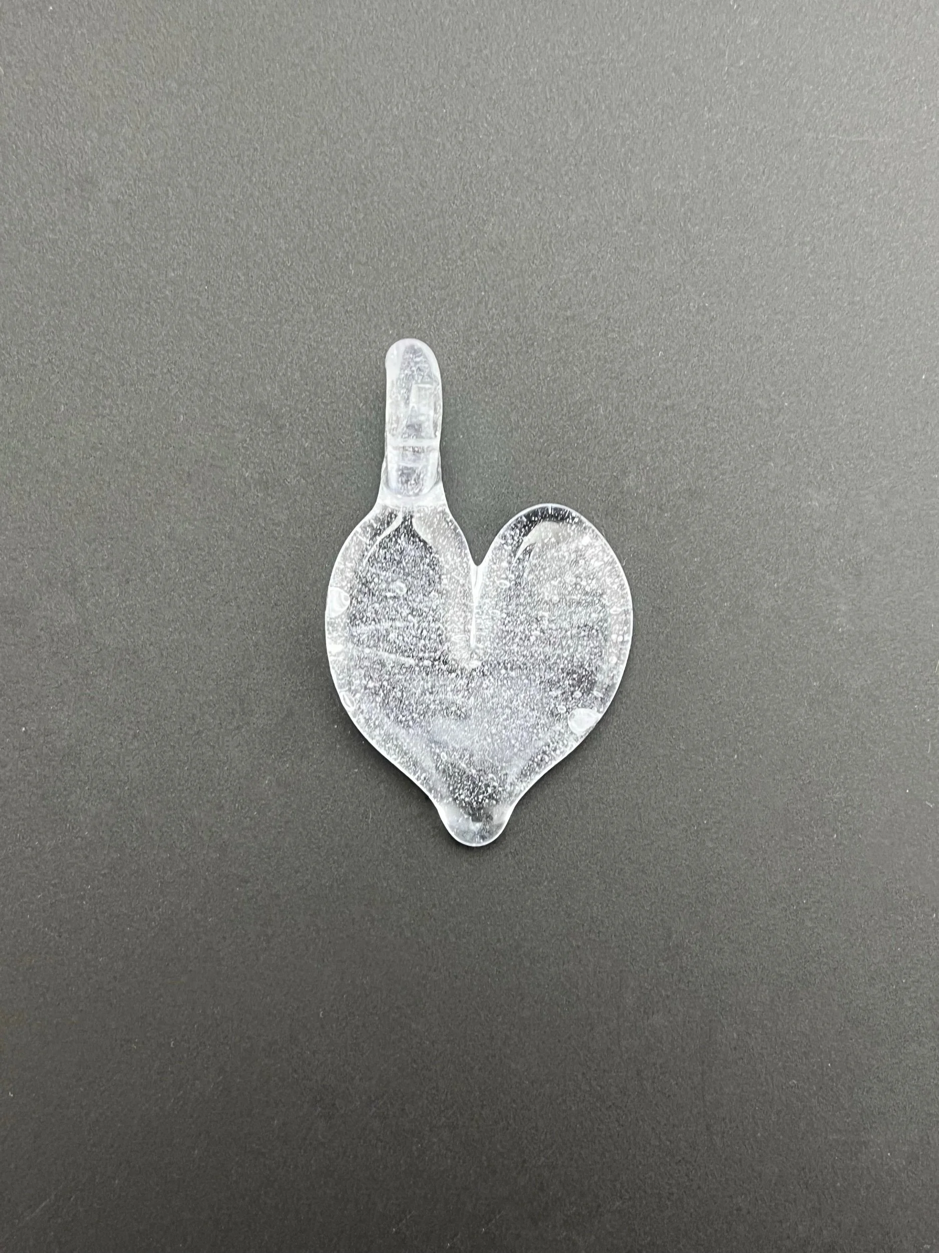 White Glass Heart Pendant