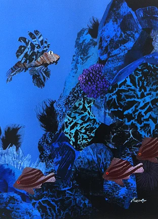 Scorpion 29" x 21", collage on ragboard $1200 CDN