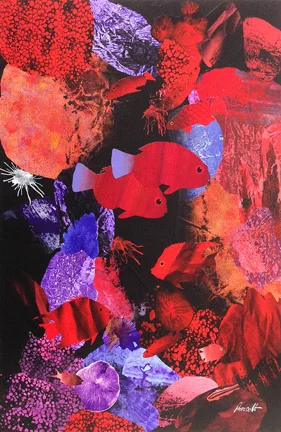 Living Colour 36” x 24", collage on canvas $1600 CDN
