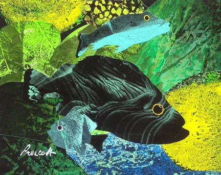 Rapture 8" x 10", collage on panel $350 CDN (framed)