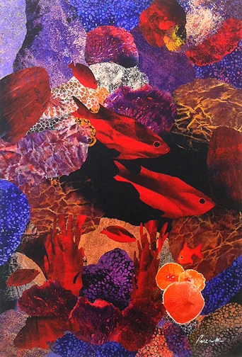 Harem 36” x 24", collage on canvas $1600 CDN