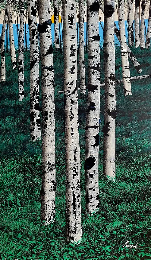   Trees by a Lake   College, 24” x 48” SOLD 