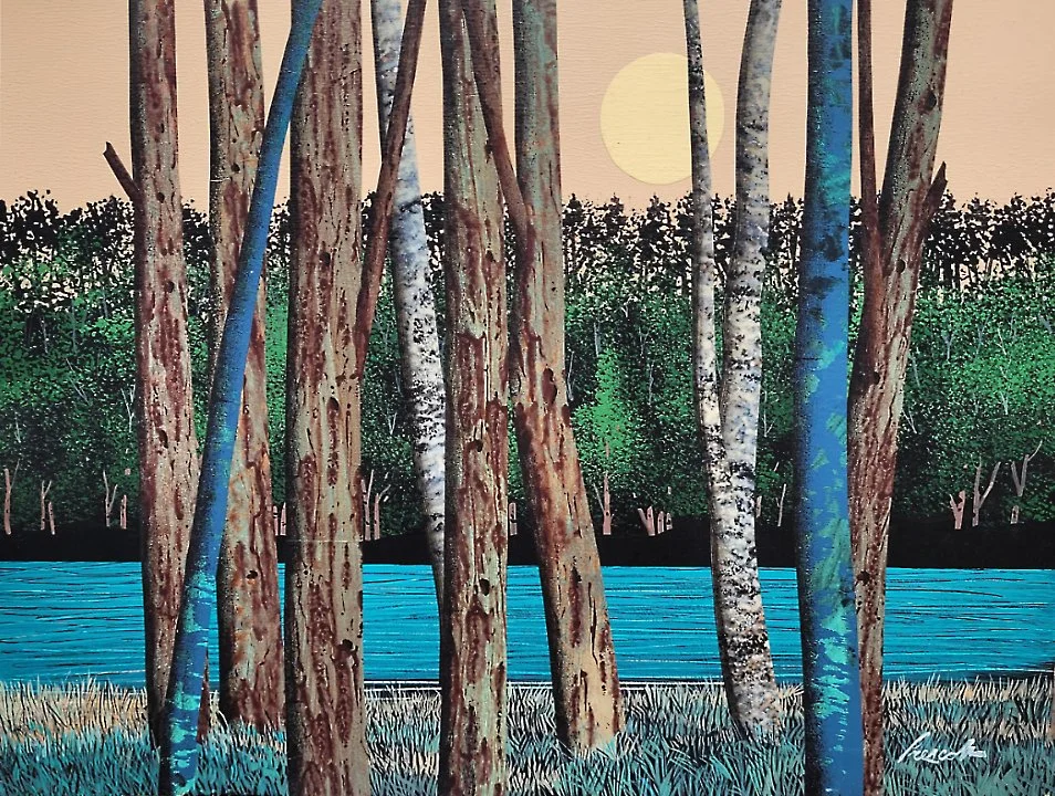   Crowe River Crossing   Collage, 18” x 24” SOLD 