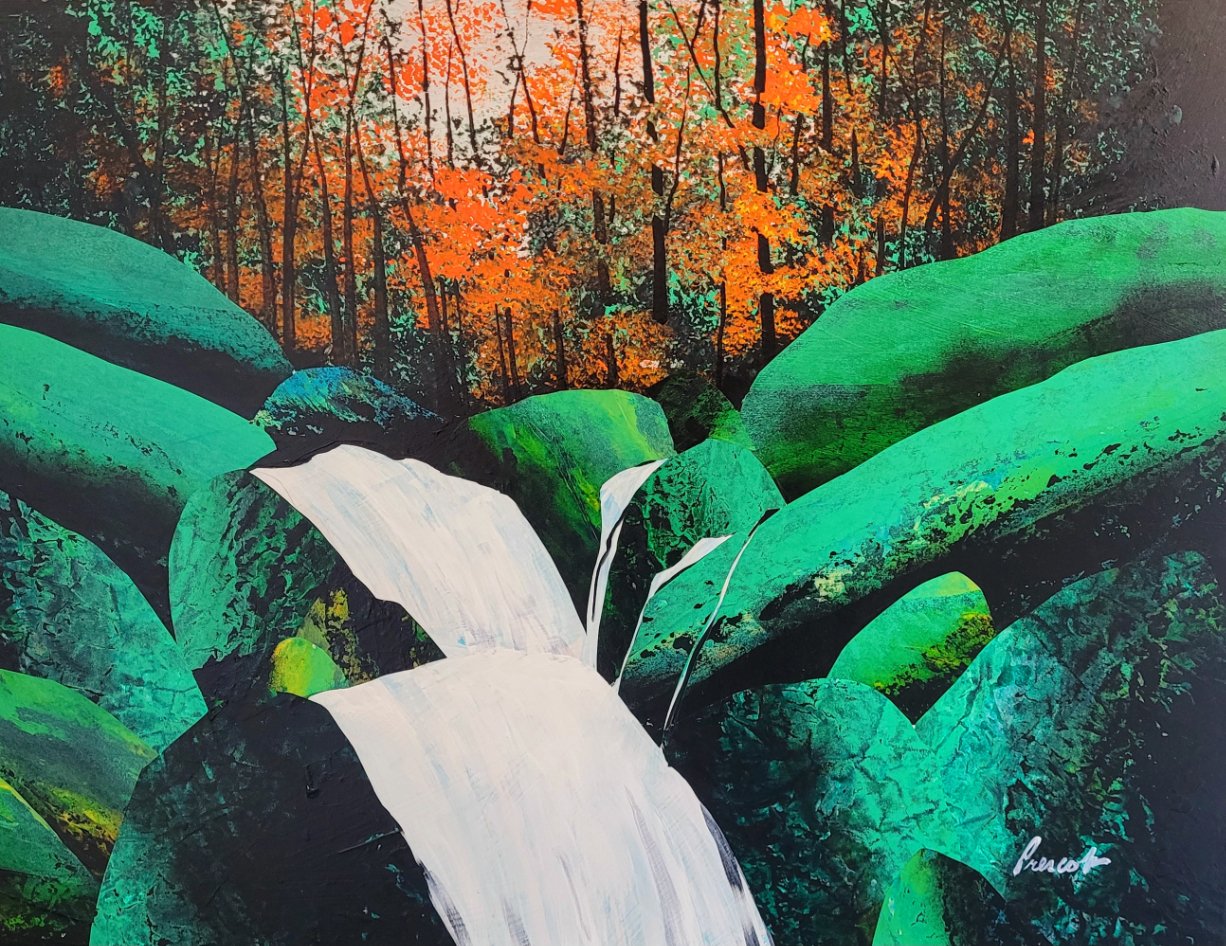   Autumn Falls  Collage, 24” x 30” 