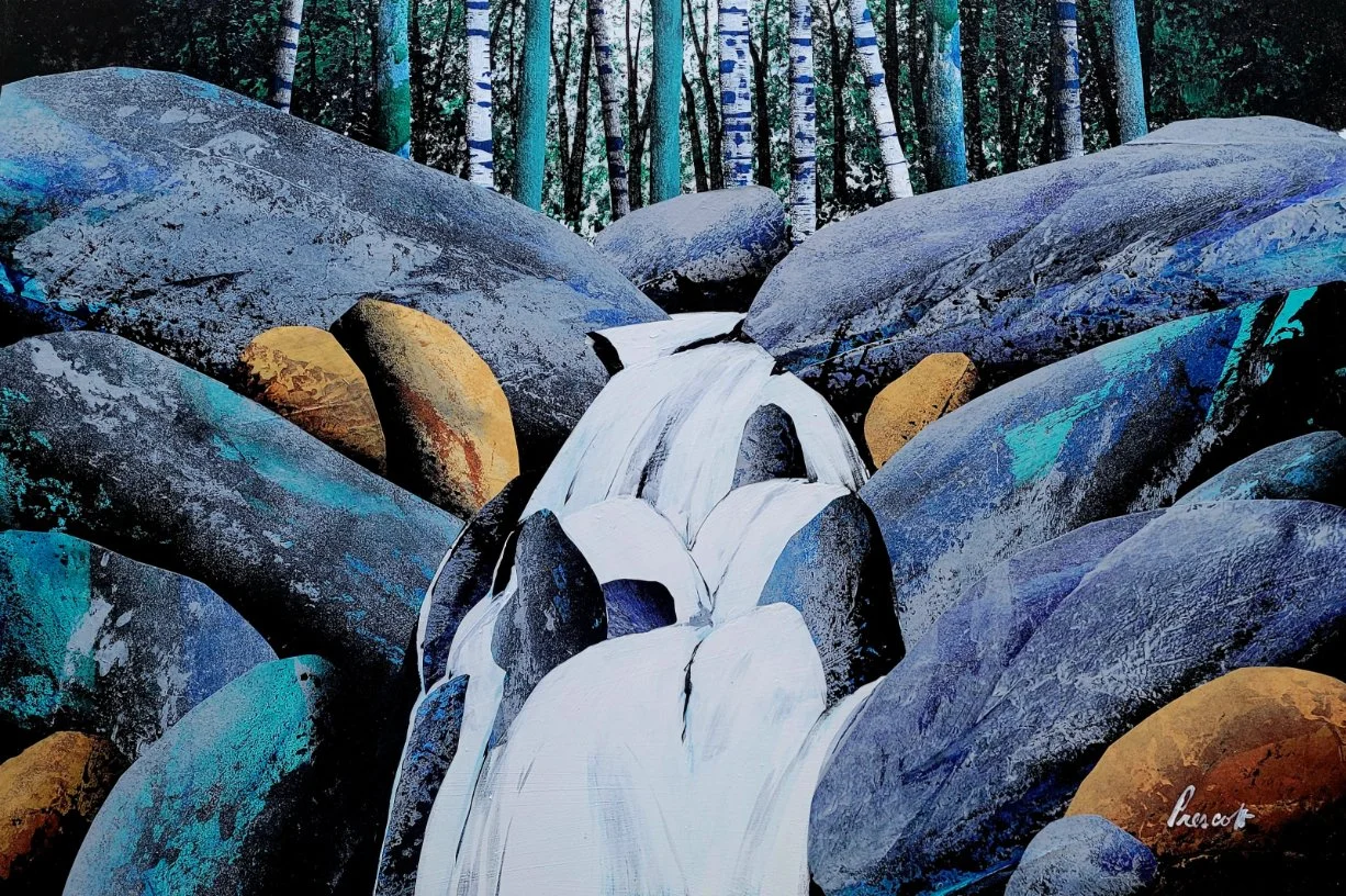  Cascade  Collage 24” x 30” 