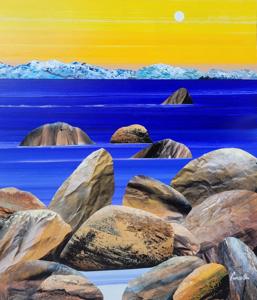   Coastline  Collage 32” x 36” 