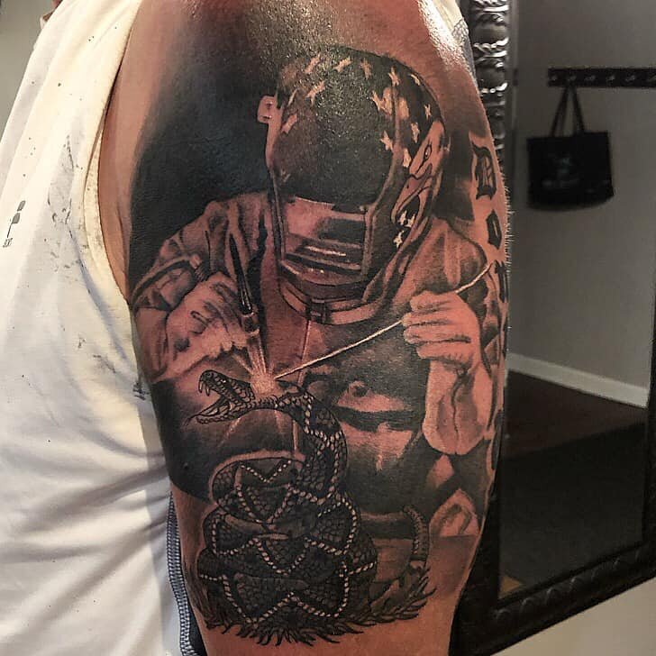 Vanity Tattoo  Welding skull on a return firefighter By John  Facebook