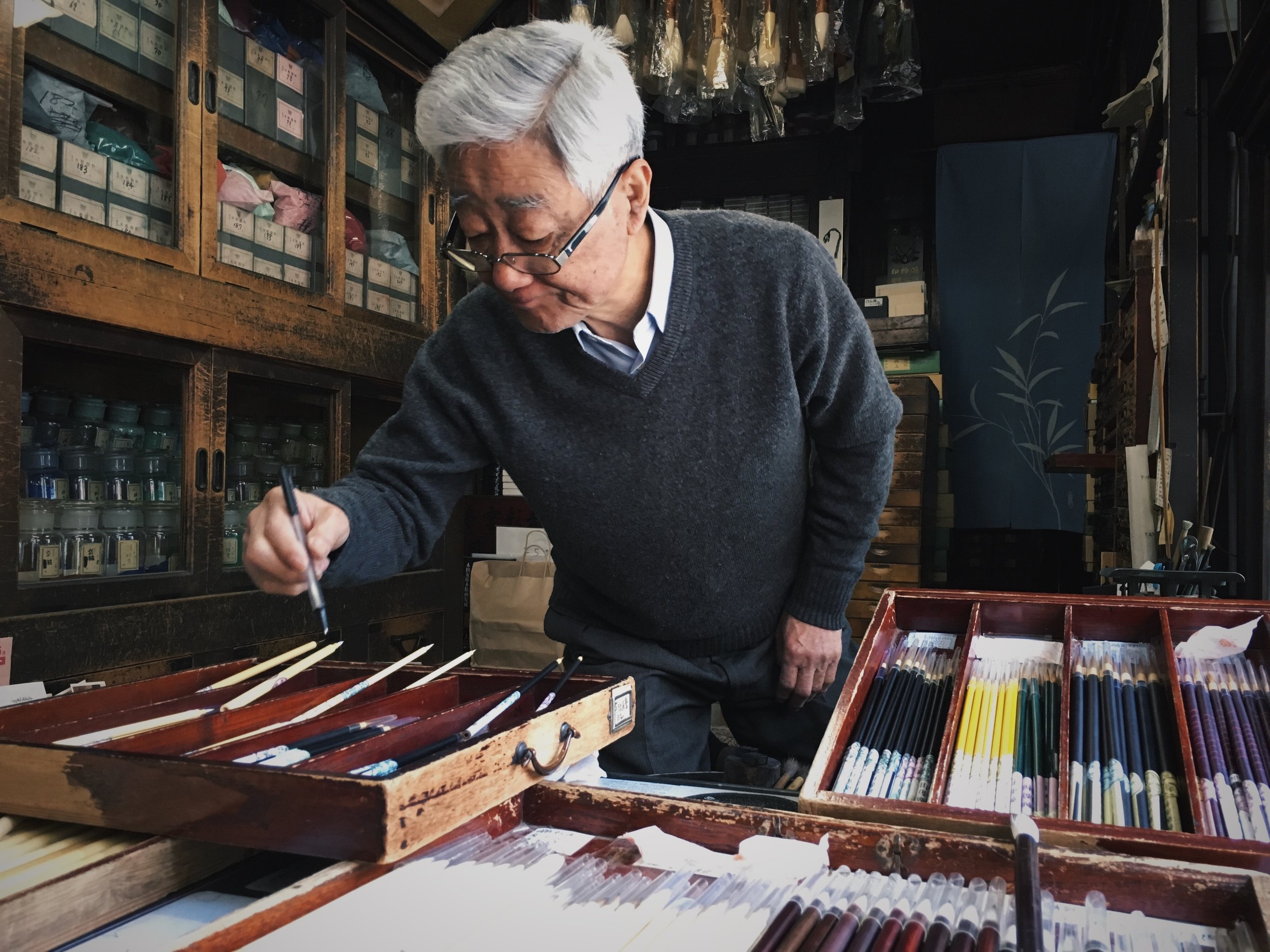 her husband talking brushes