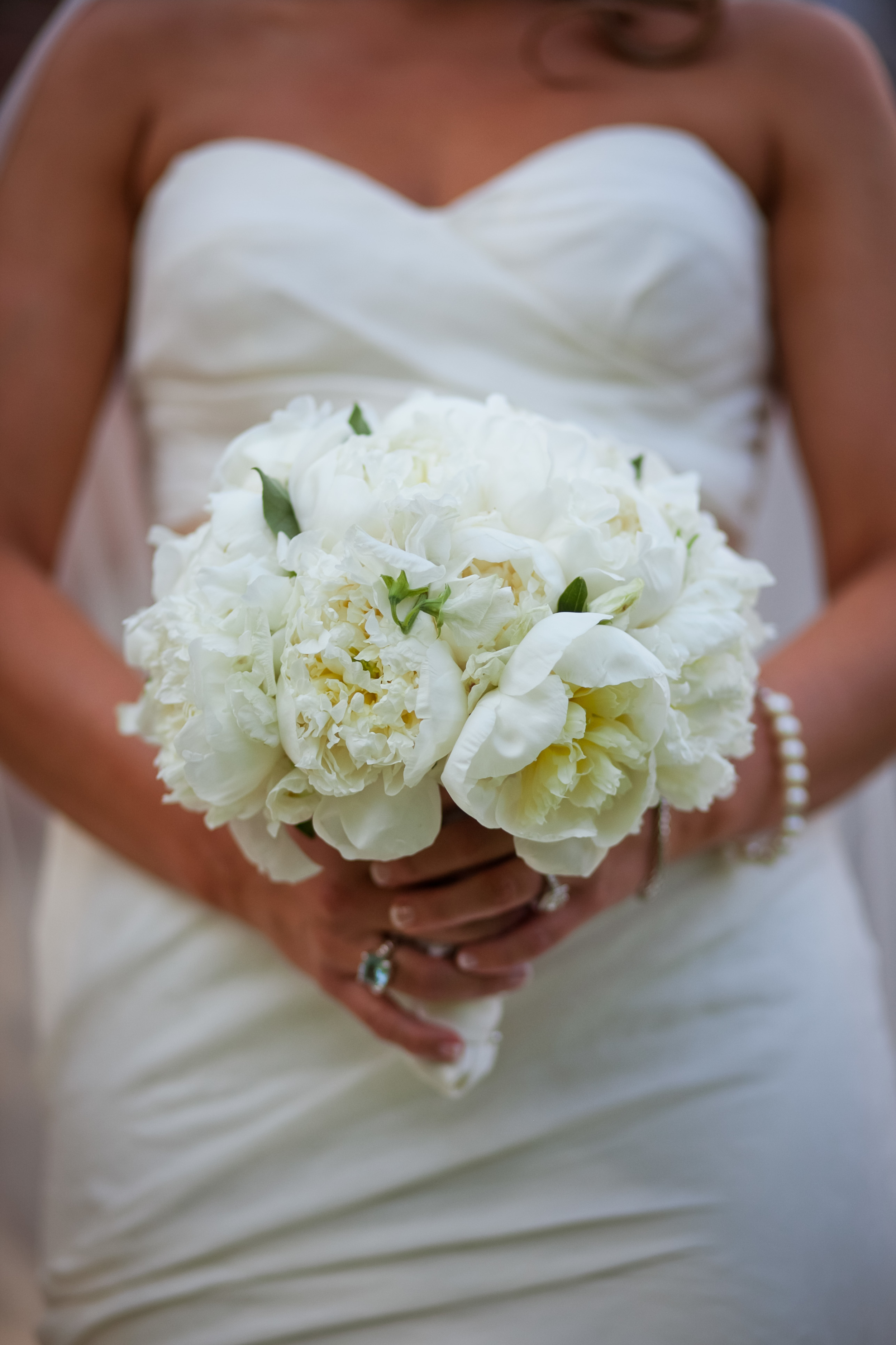 All-white peony bride bouquet inspiration