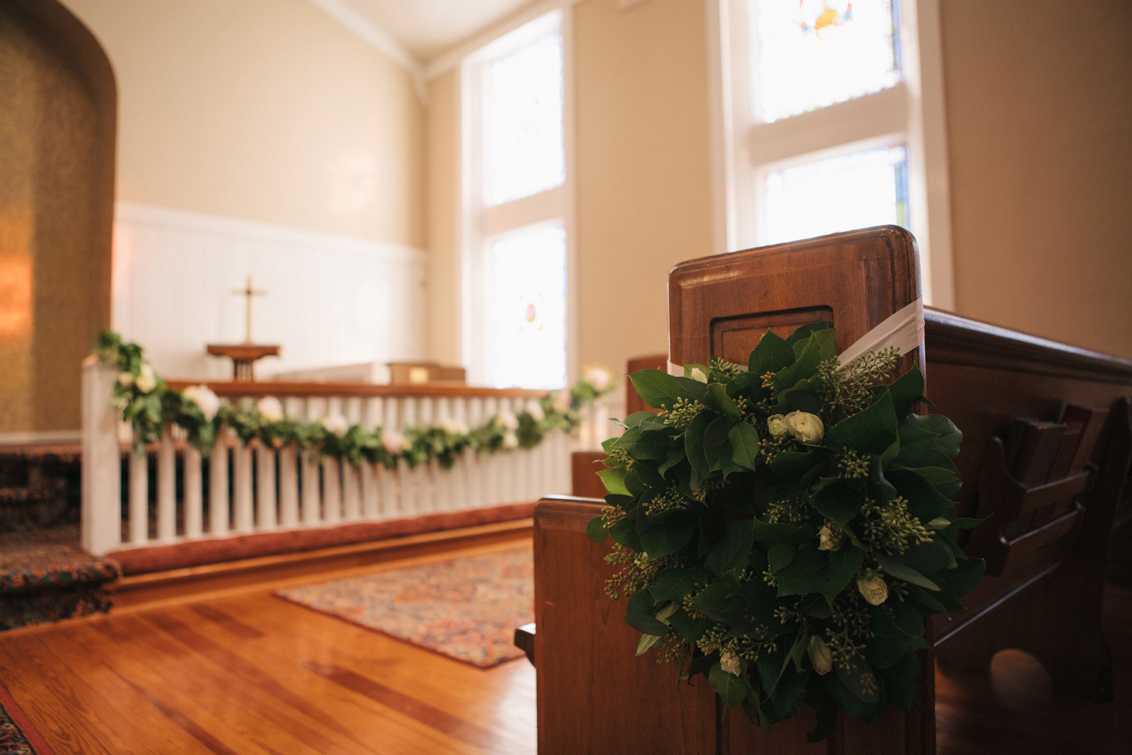 Wreath pew marker idea