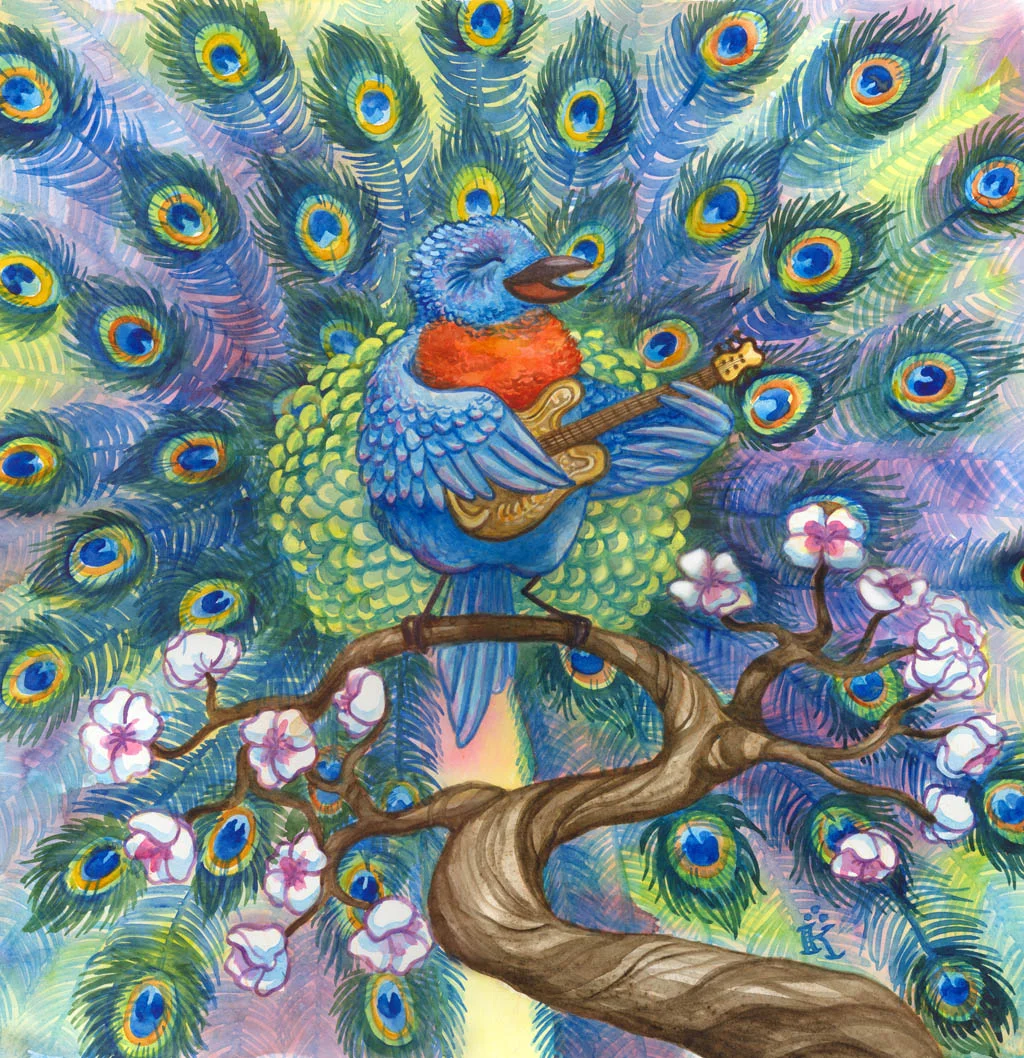 Bluebird Becoming a Peacock