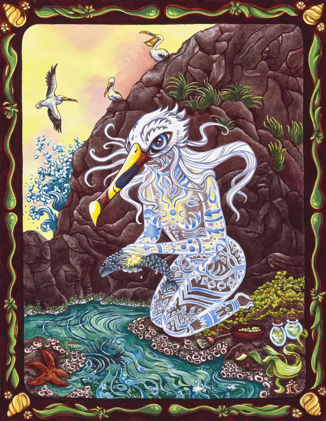 "Survival", Acrylic on Wood, 14" x 18", SOLD, Print Available 