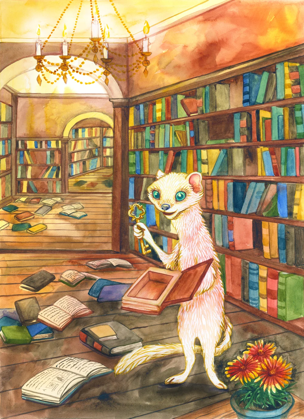 "Treasure Seeker", watercolor 2012, SOLD