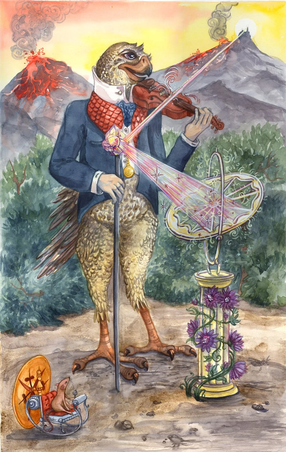 "The Crystal Clock", watercolor 2010, SOLD