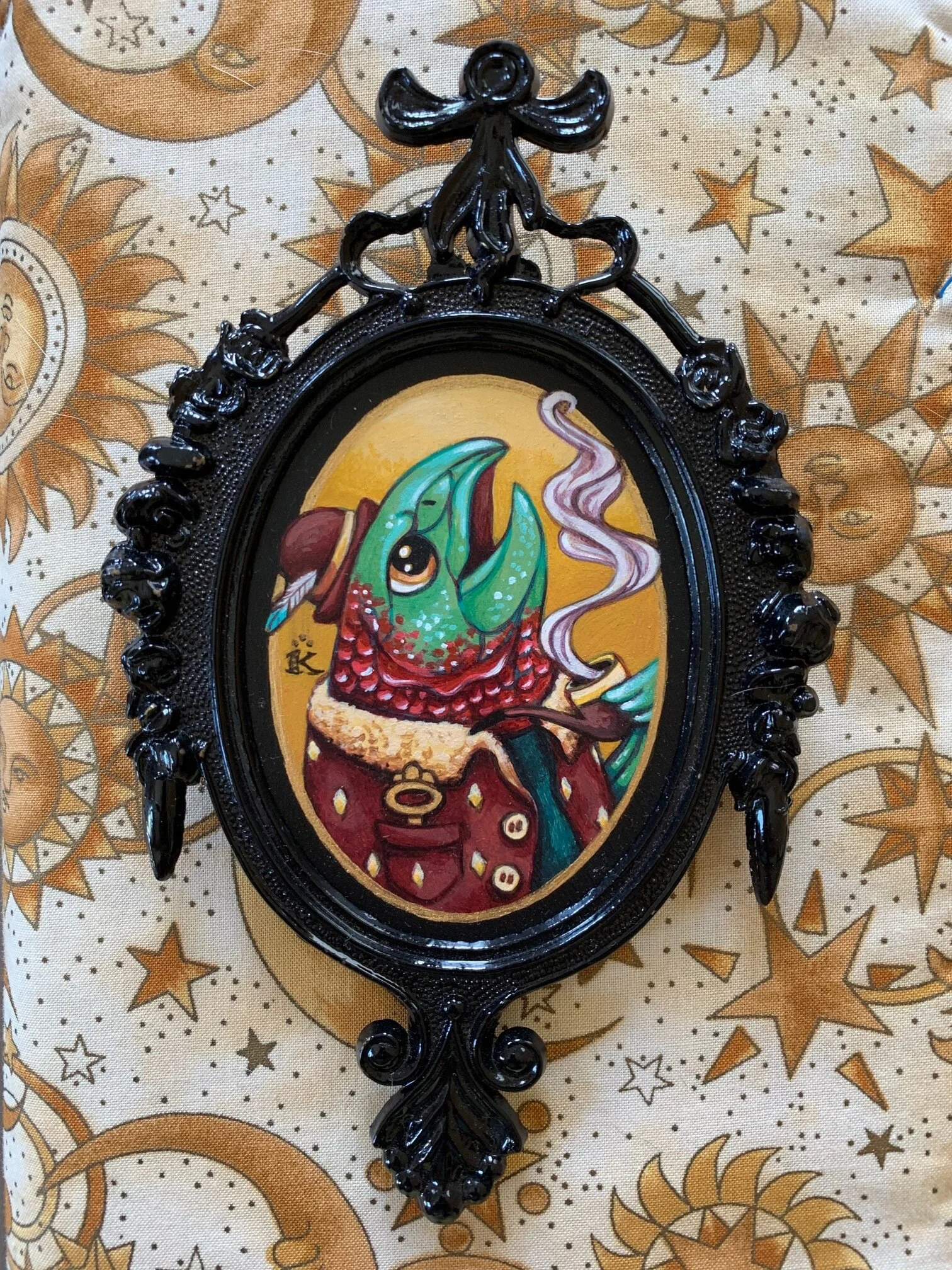 "The Writer"  3" x 4" Acrylic 2018, SOLD