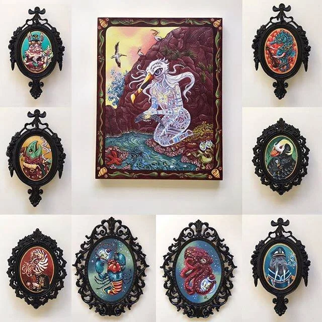 Select paintings from "Survival and the Key Keepers", 2018