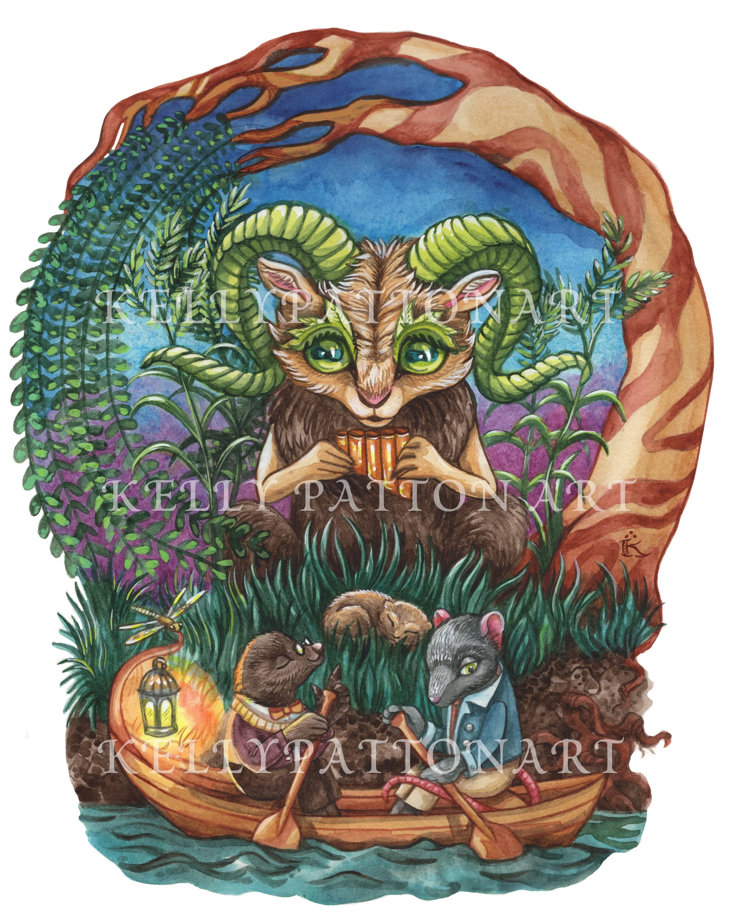  Wind in the Willows watercolor illustration 