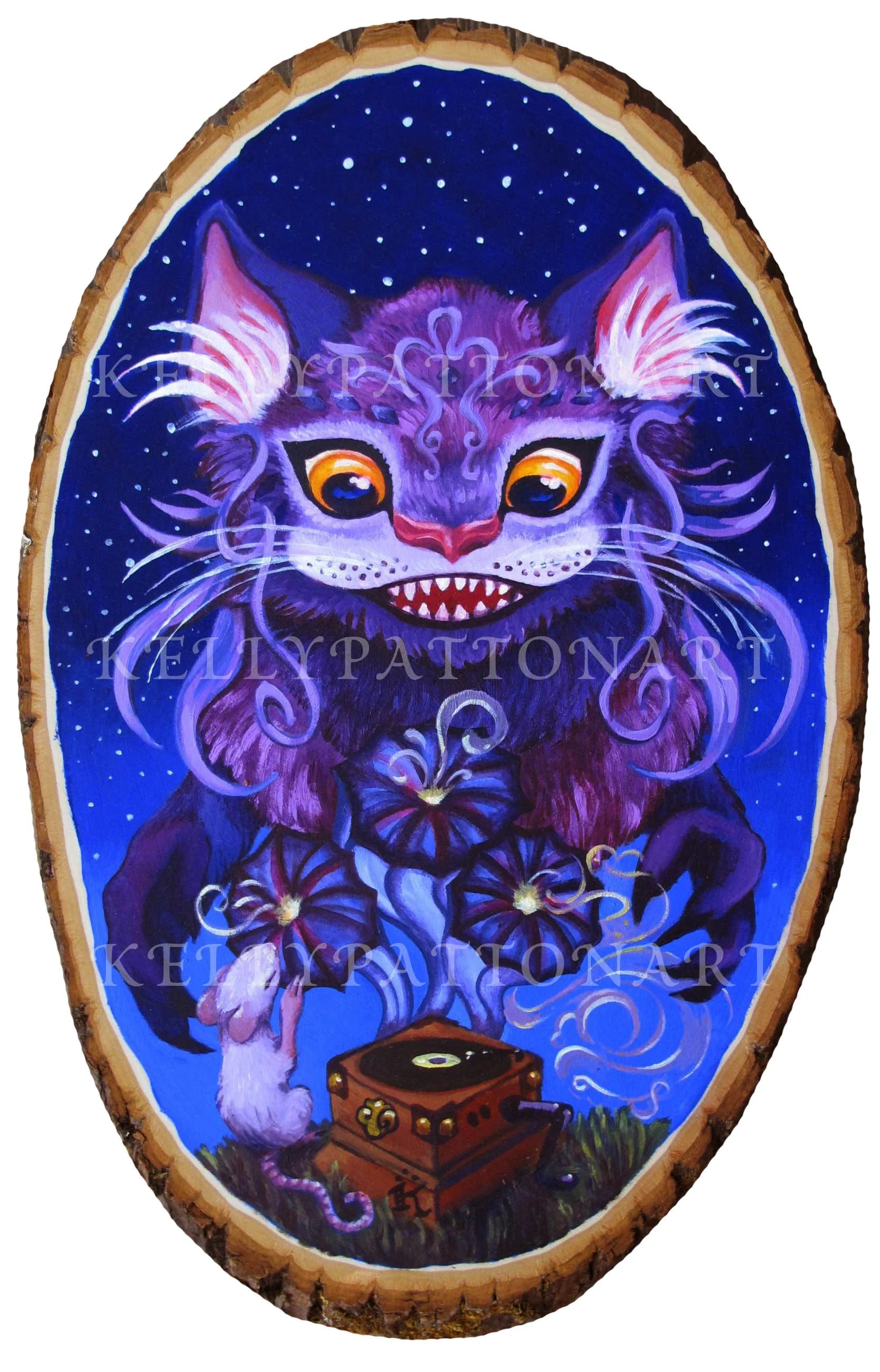  “Sensational Mewsic” oil on wood, 7” x 10” 