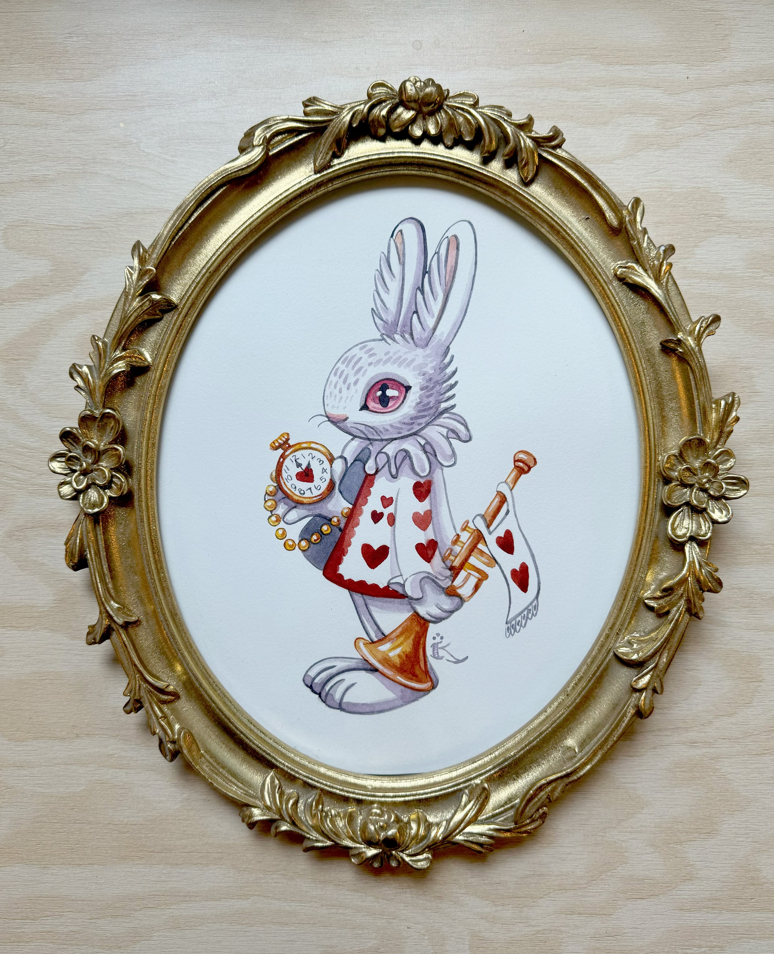   This piece will be available on Friday September 6th, 2024 at 6:00pm MST!   "The White Rabbit" watercolor, 8" x 10",  2024,  $225  To purchase this painting, please contact the gallery at 303-974-5172. &nbsp;  We are happy to ship the painting if y
