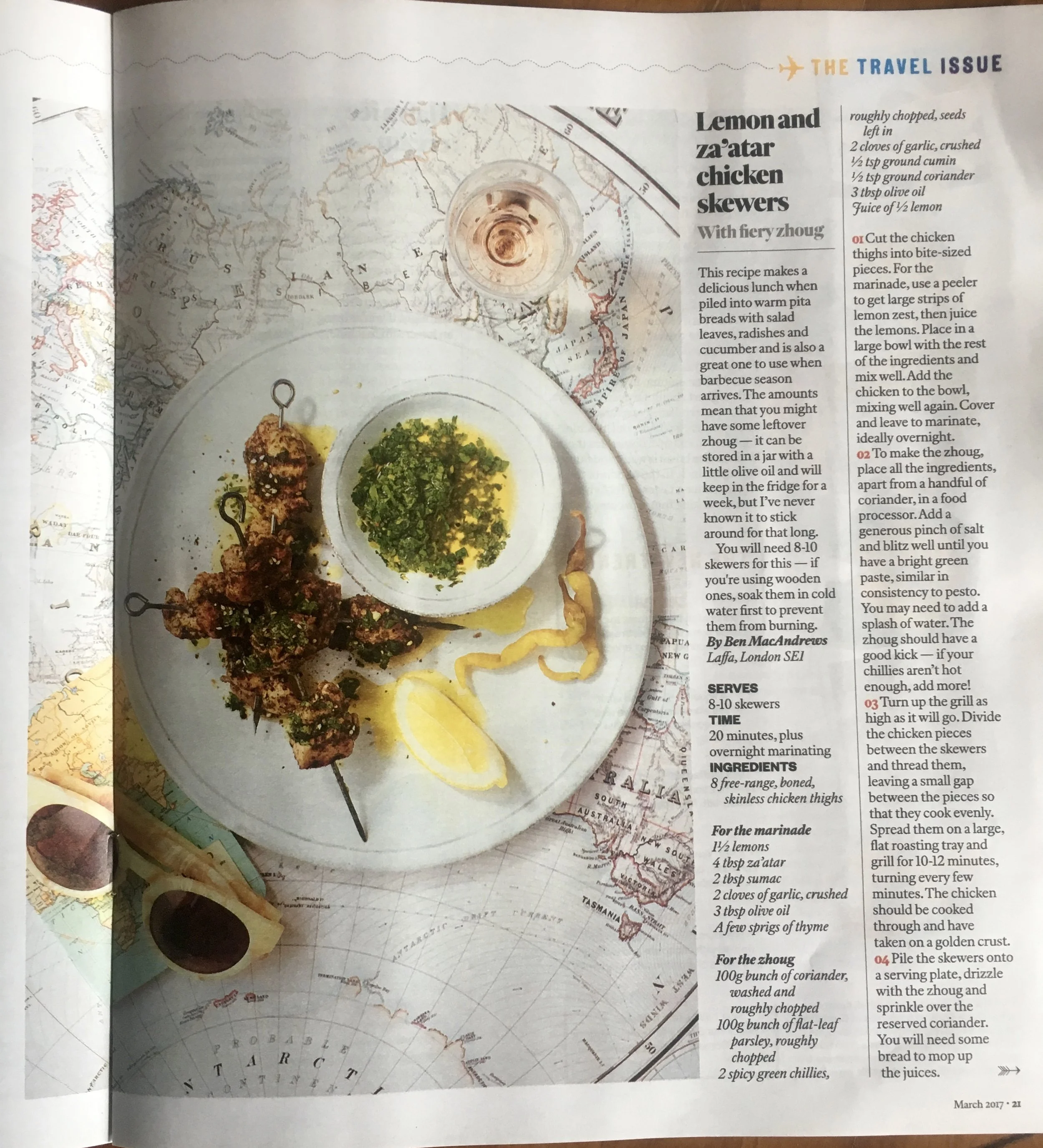 Laffa's recipe in the Sunday Times magazine - try it at home!