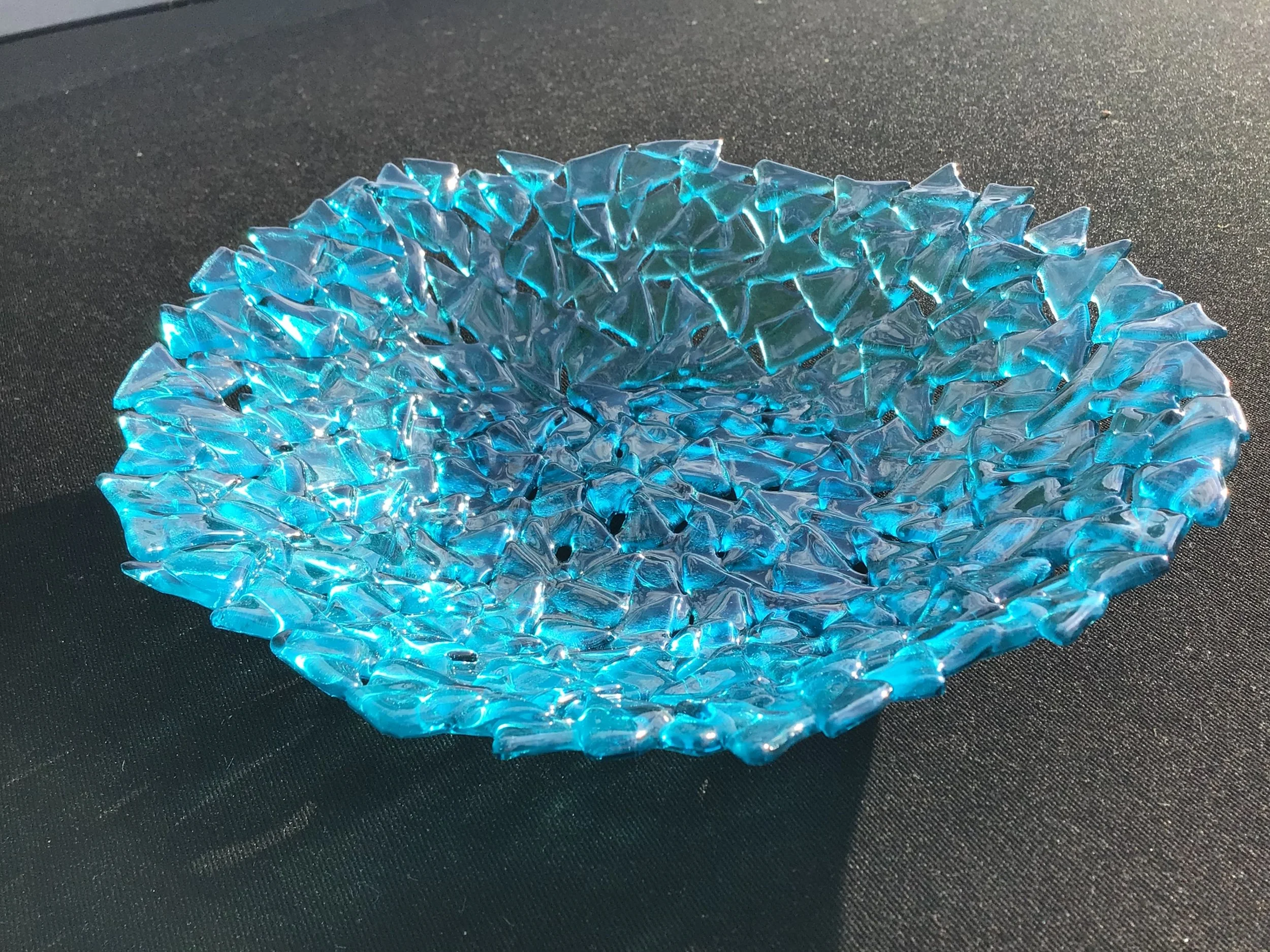 Recycled bottle glass bowl