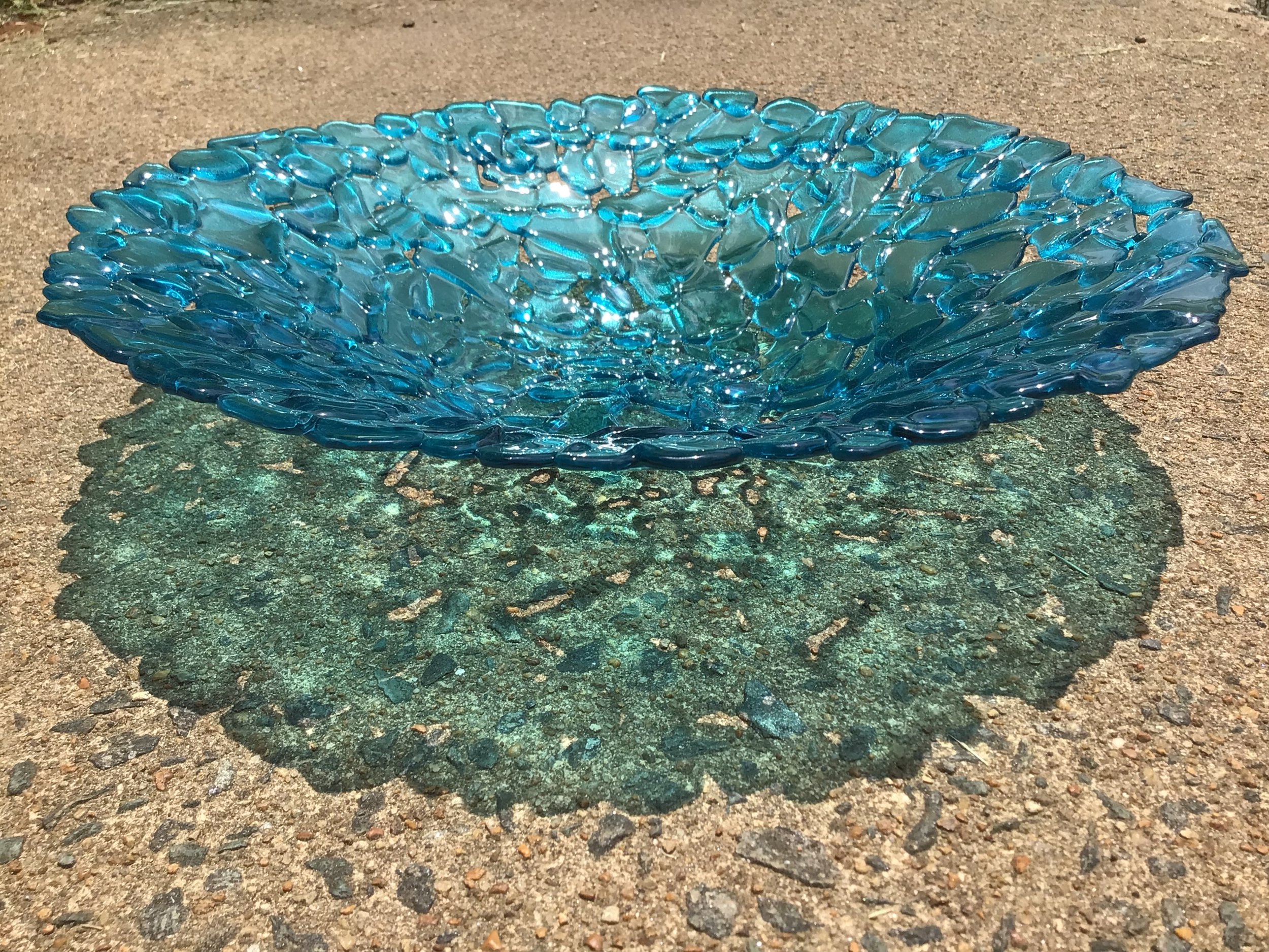 Recycled bottle glass bowl