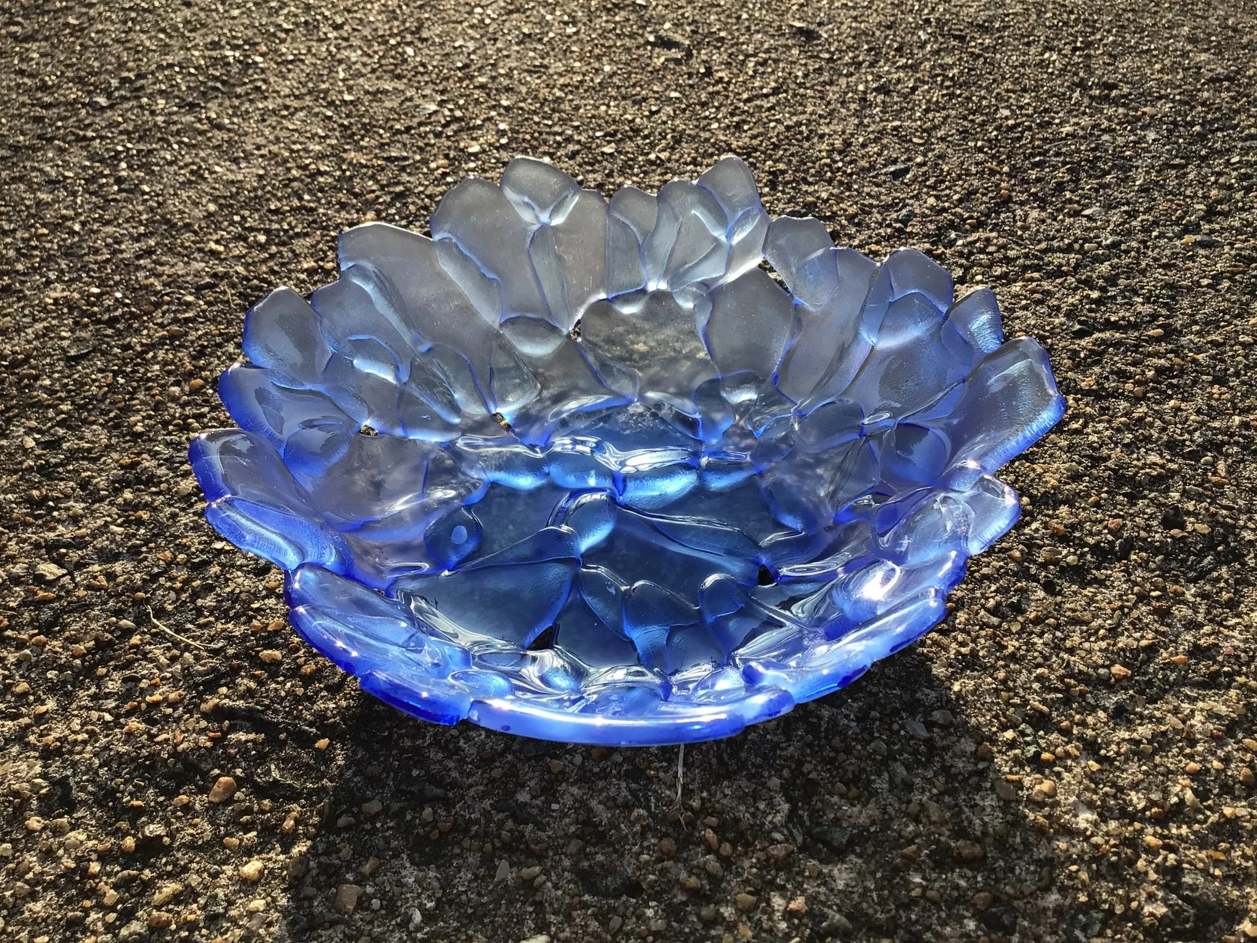Periwinkle recycled bottle glass bowl