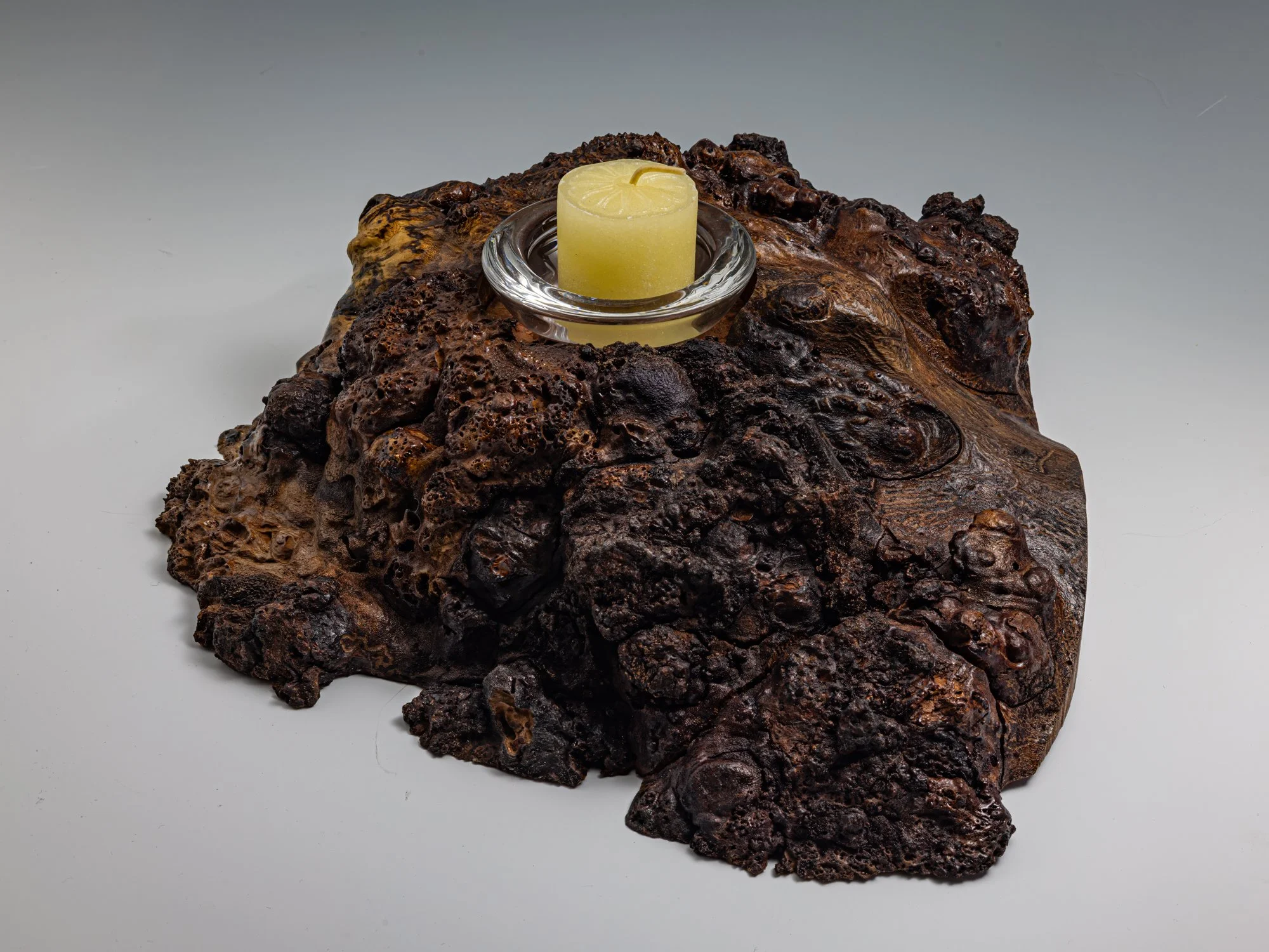 Cherry Burl Candleholder