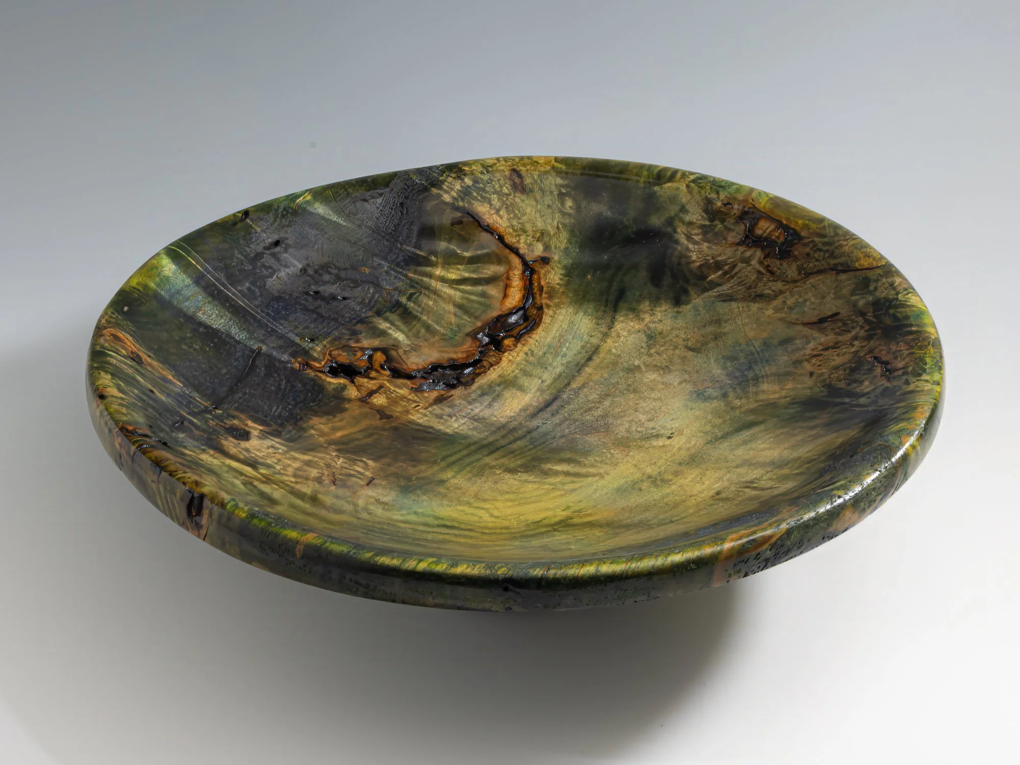 Figured Maple Bowl with Colored Stain