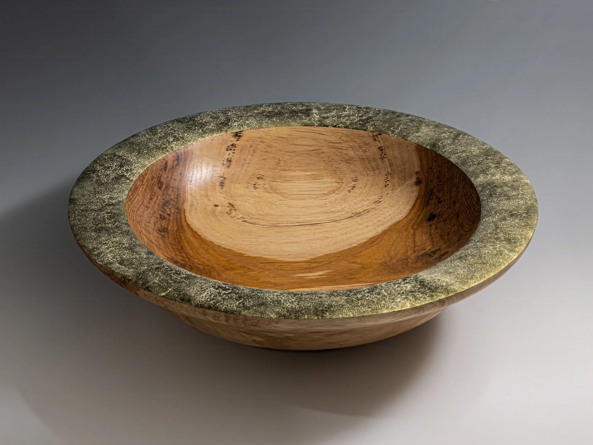 Pecan Bowl with Antiqued Gold Rim