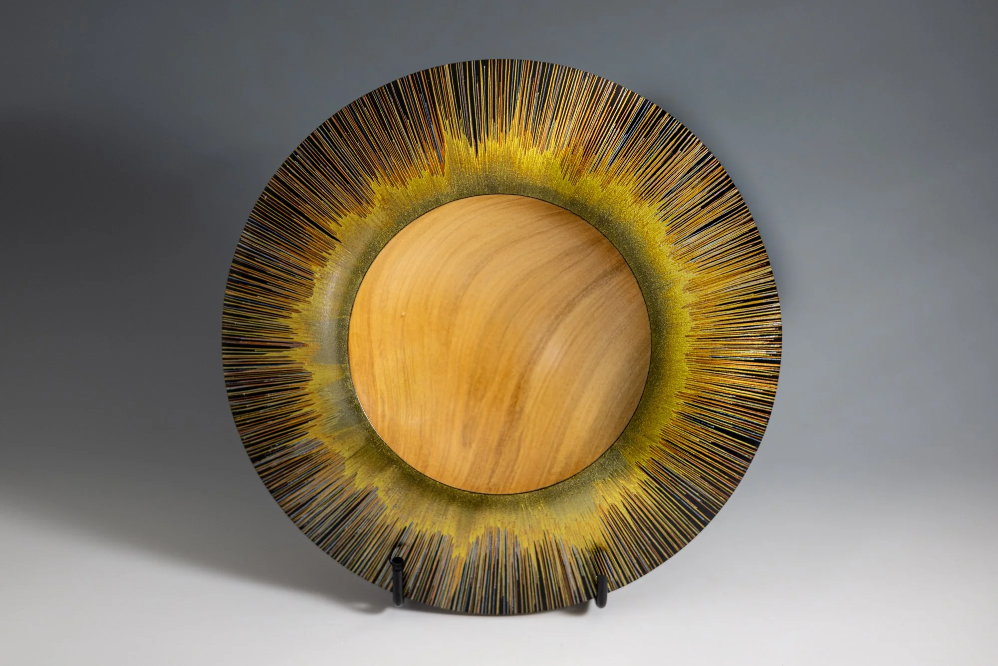 Poplar Bowl with Pearlescent Acrylic Rays