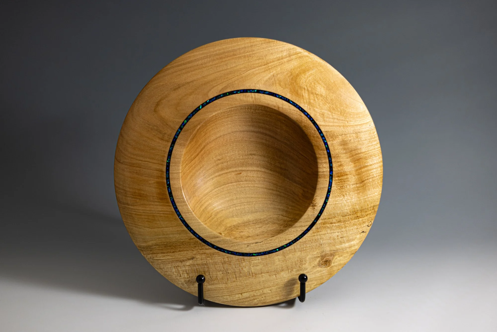 Poplar Bowl with Stone Inlay