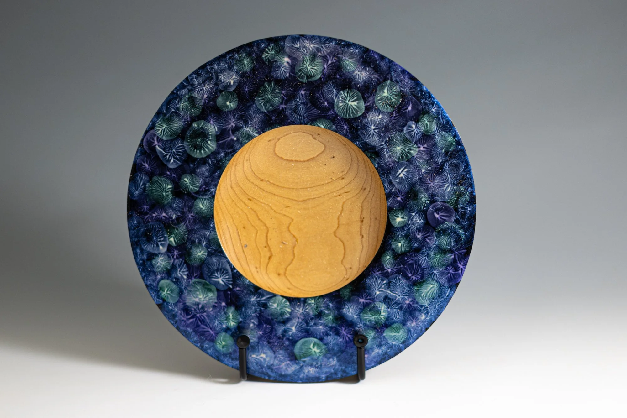 Poplar Platter with Iridescent Balloon Pattern