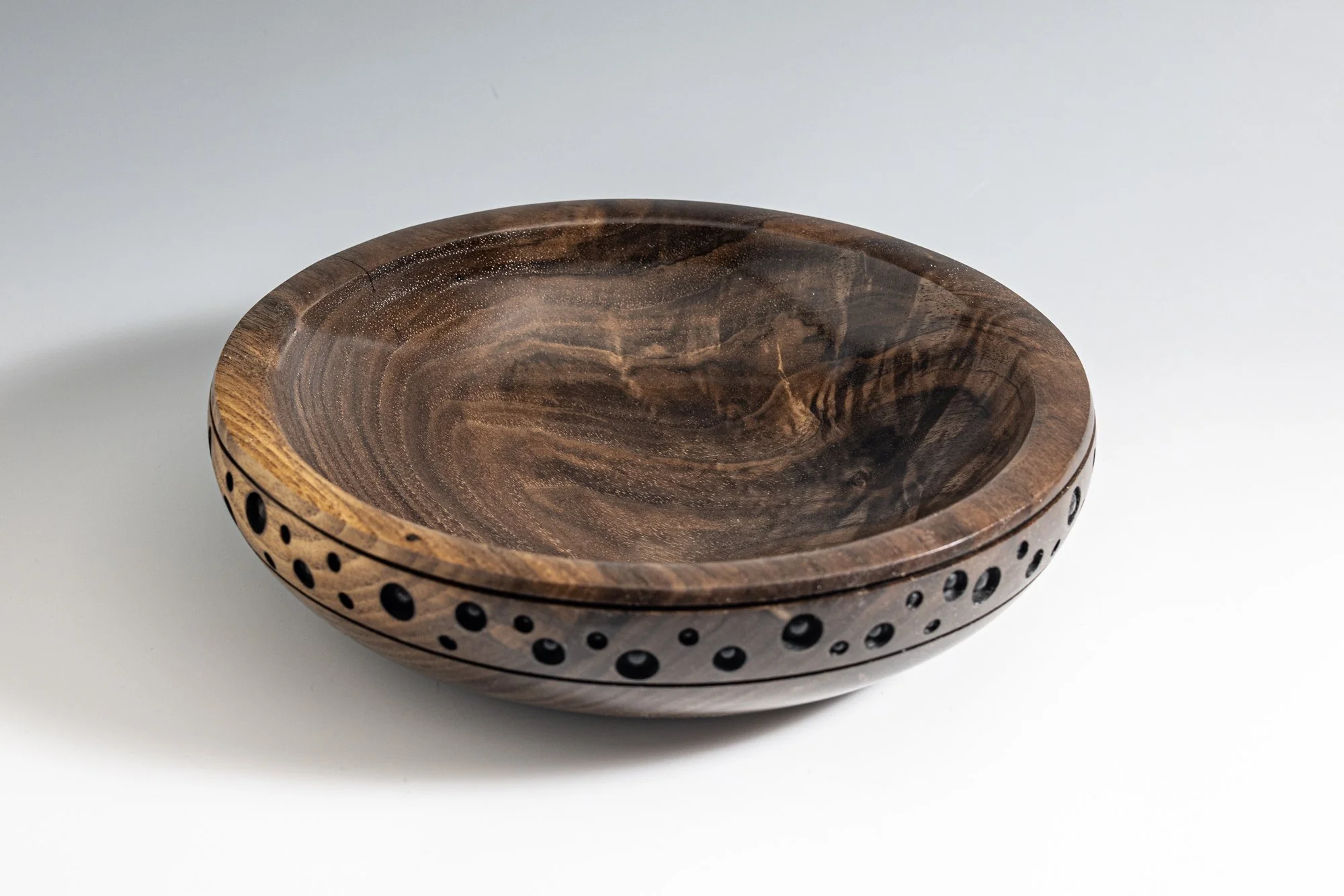 Walnut Bowl with Rotary Carved Texture