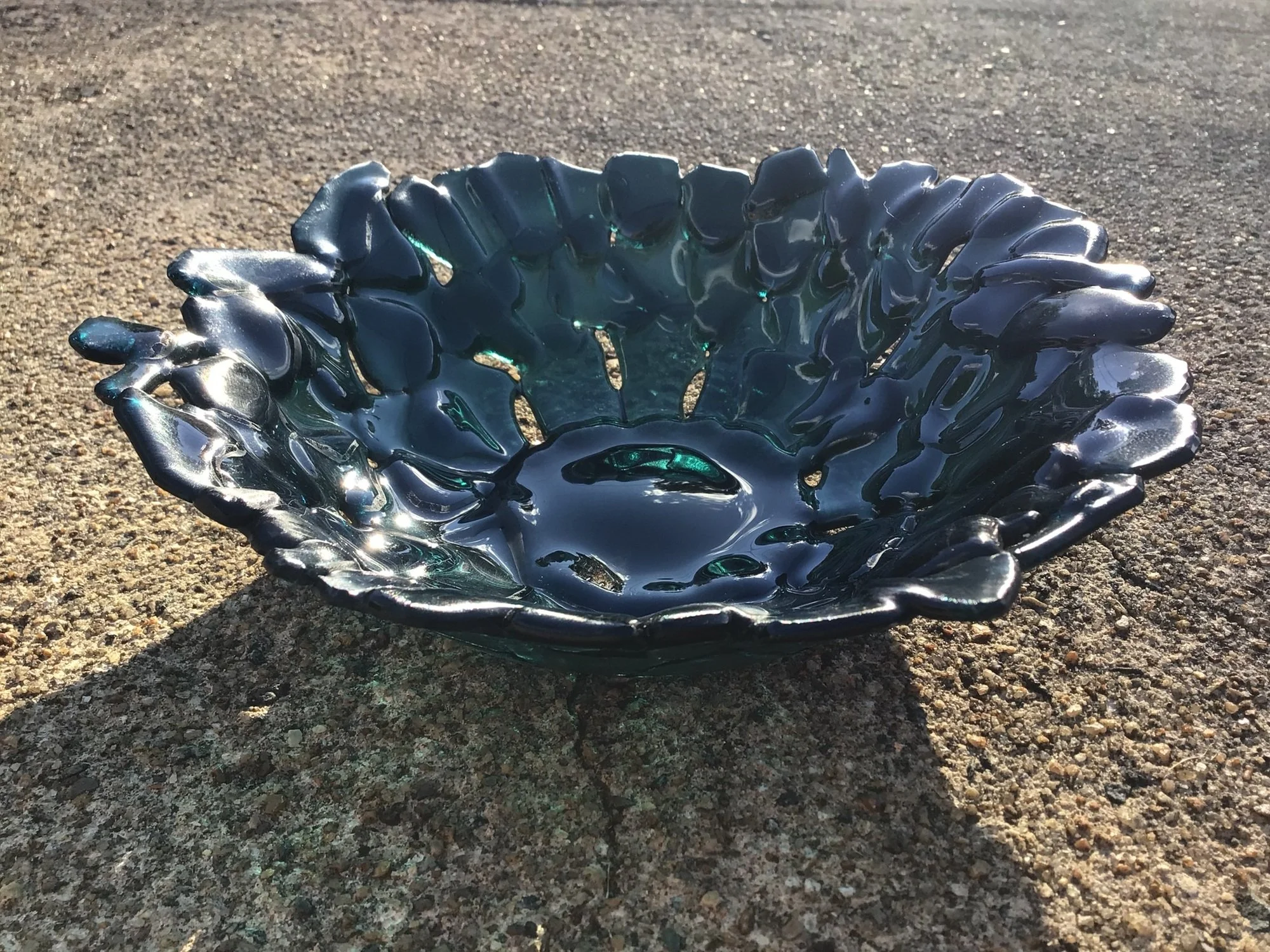 Grotto — deep teal green recycled bottle glass
