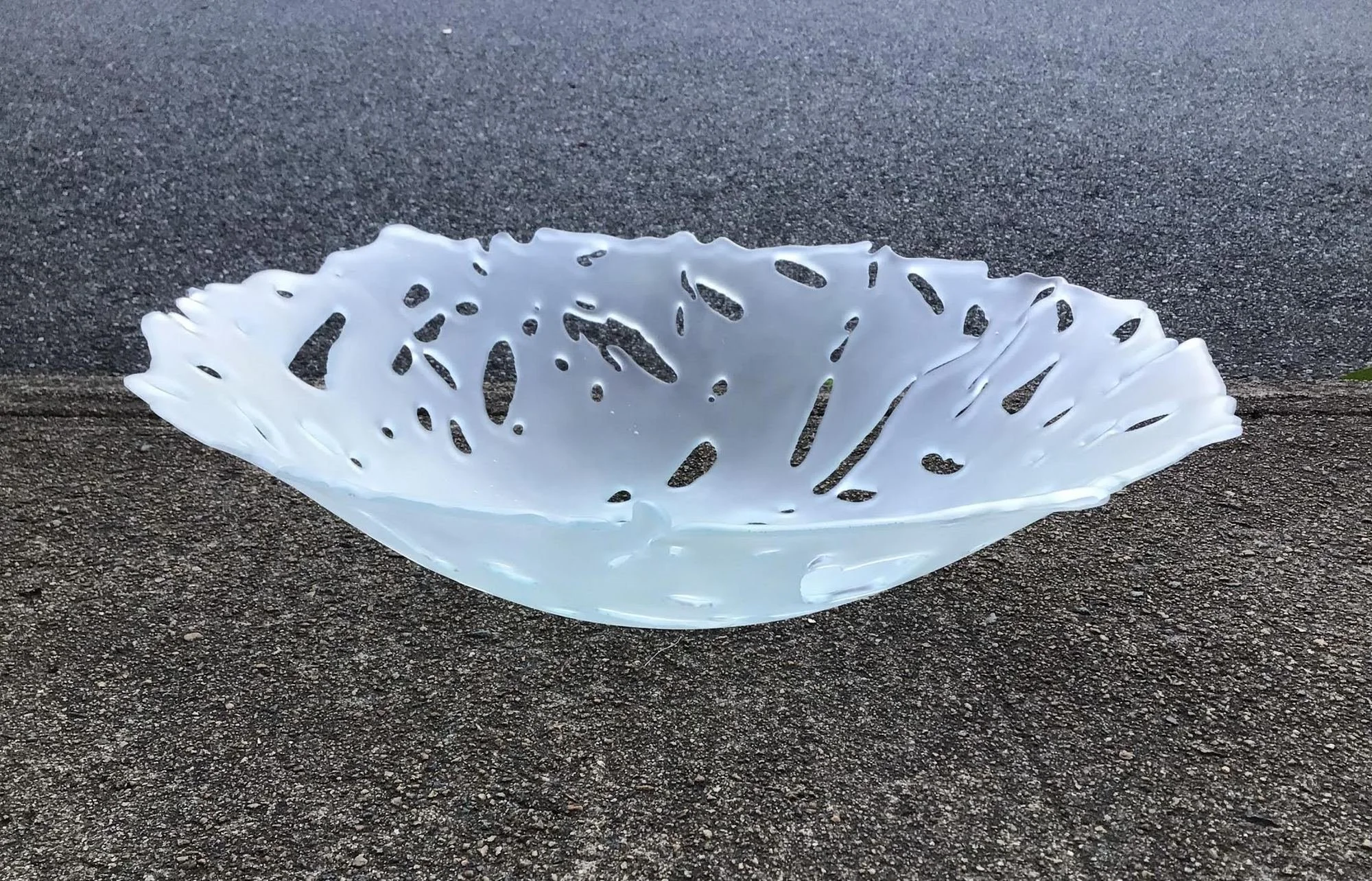 Frost — matte white reclaimed scrap art glass