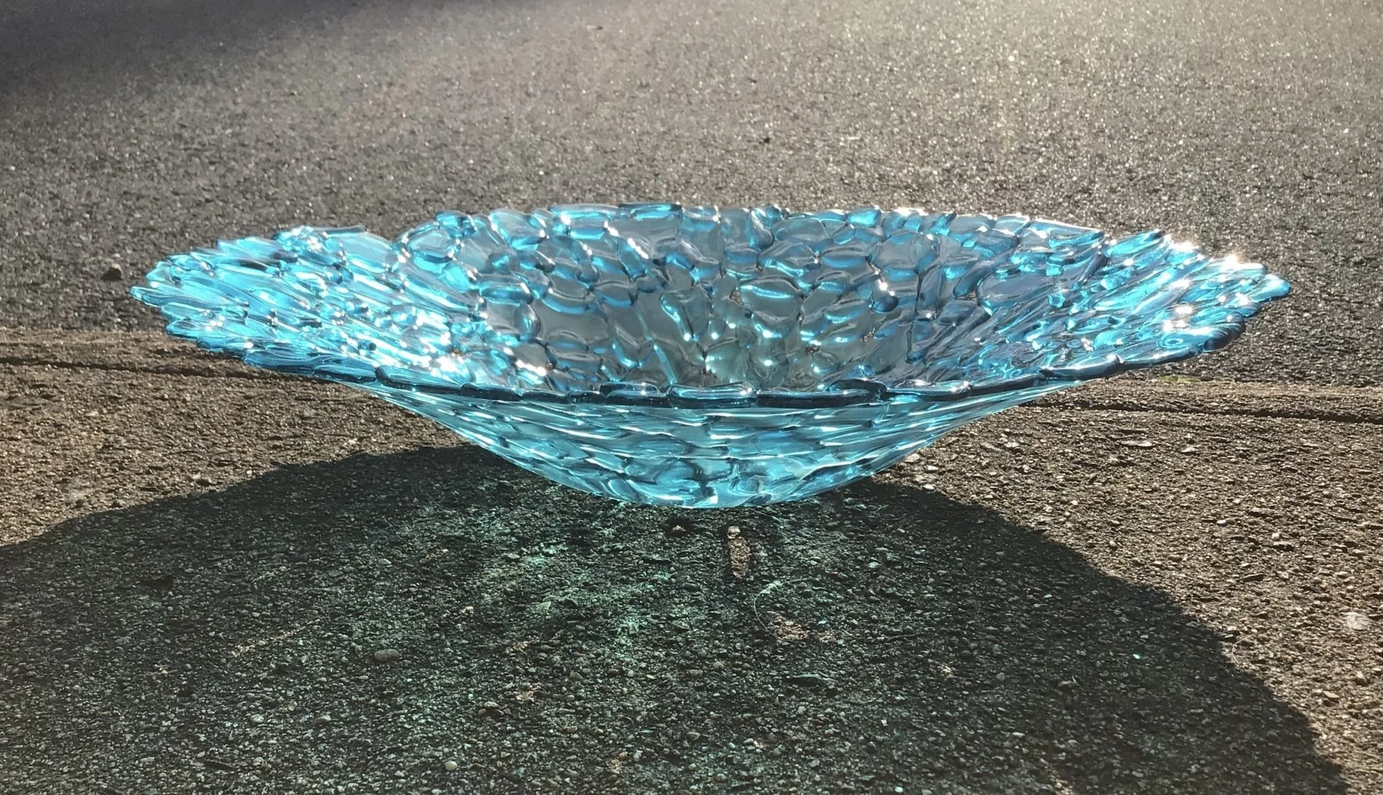 Lagoon II — teal blue recycled bottle glass