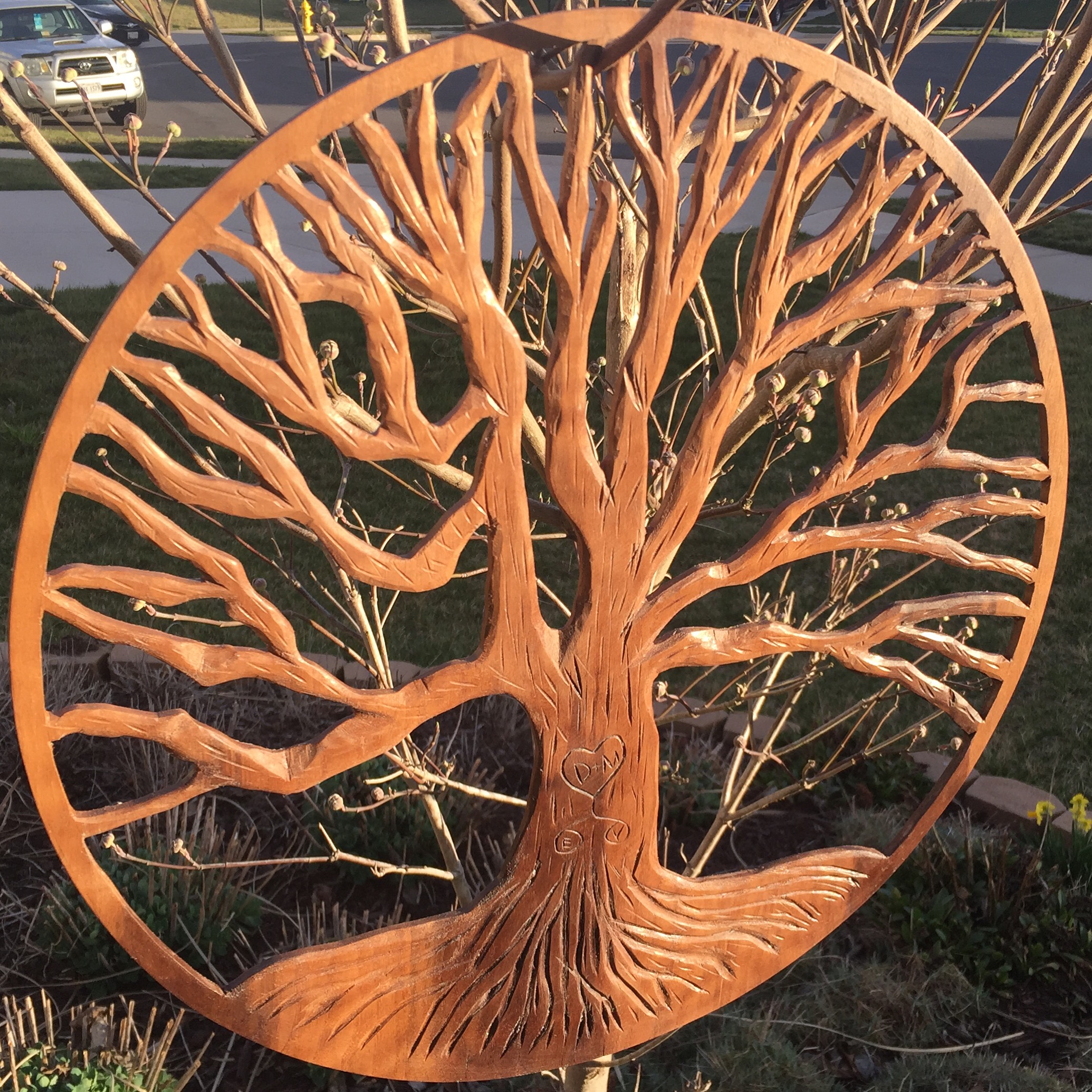 Hand Carved Wall Art Tree