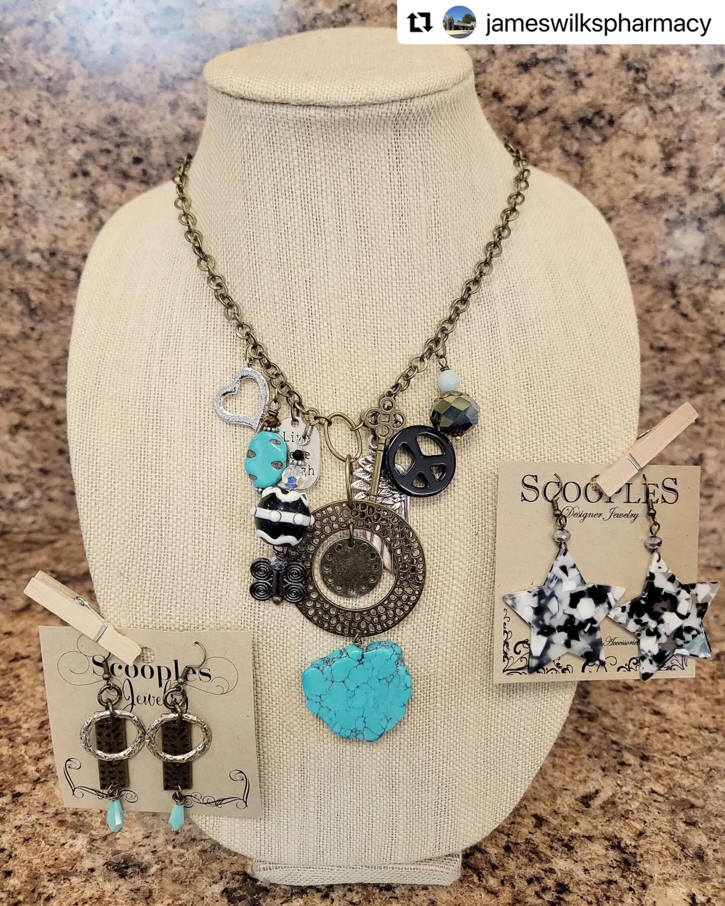 #Repost @jameswilkspharmacy with @use.repost
・・・
We would like to WELCOME an all NEW Handmade LOCAL (Marion, AR) Jewelry Line..... Scooples! 

Gypsy Junk Charm Necklace
Unique Earrings
@cfrenchscooplesjewelry 
So FUN Each Unique 

#shoplocal #jamesan