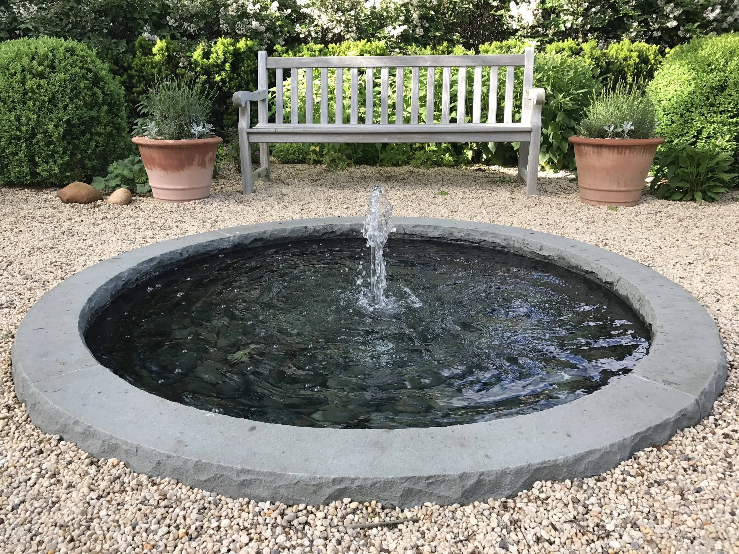 Garden Bench & Fountain