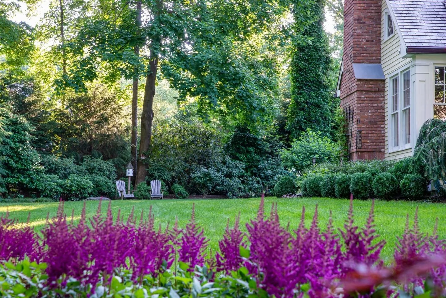 Where bold color meets deep shade. A garden that feels secret, sheltered, and full of life.

Photo @jorgeggphotography 

#LandscapeDesign #GardenDesign #Landscape #TeamRSD
#OutdoorLiving #EstateGardens #ShadeGarden #NatureAndDesign #TimelessDesign #G
