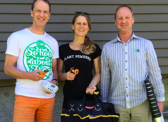 Nik Gregg, Jo Wills, and Phil Gregg from Sustainability Options