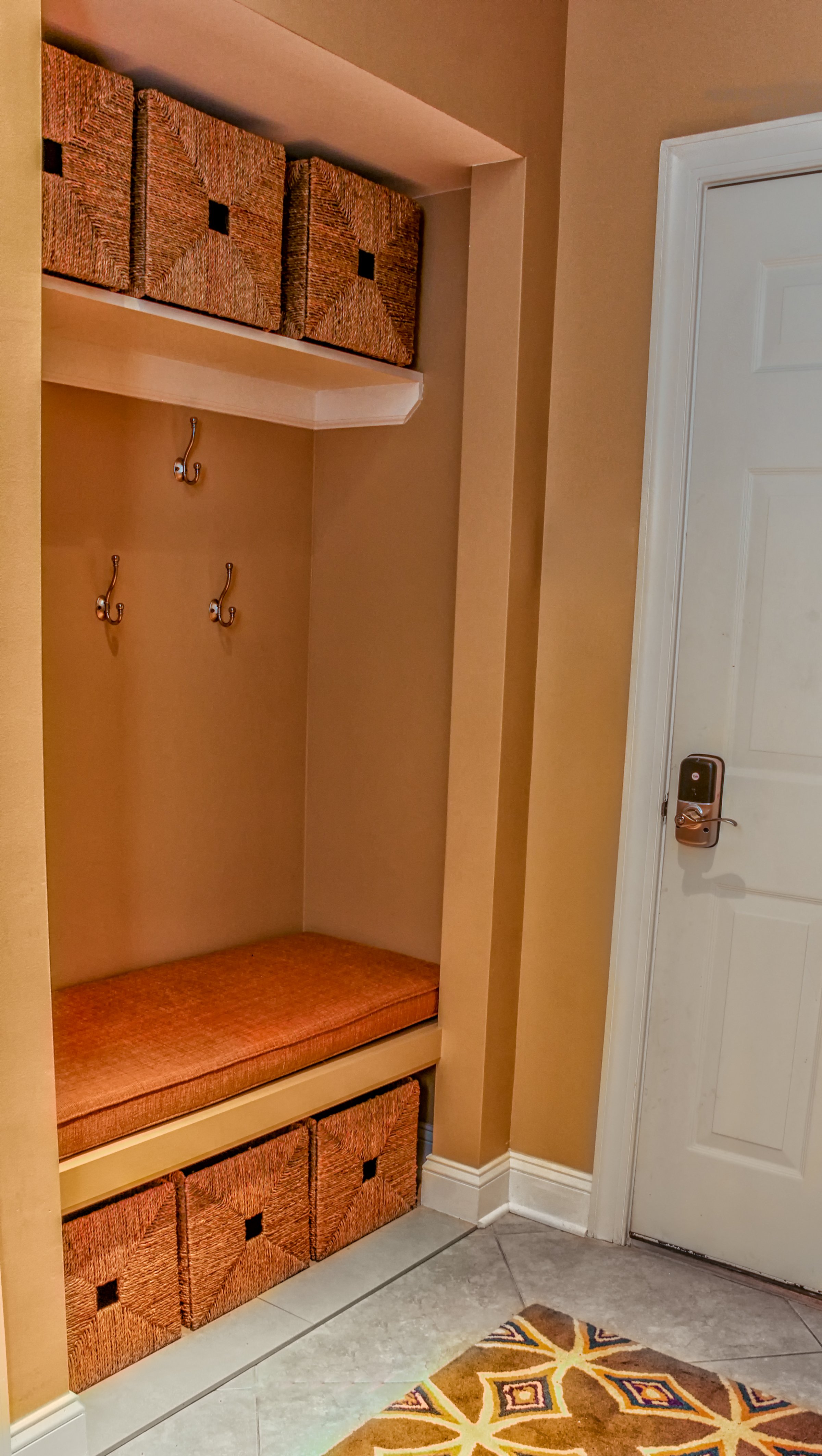 After photo of mudroom transformation with custom details