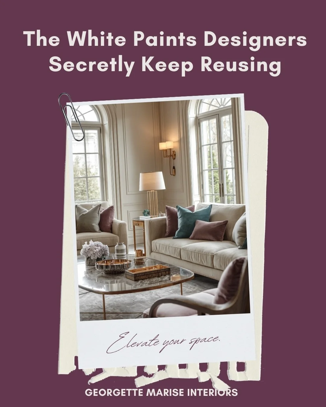 The white paints designers secretly keep reusing. Because the right white does more than brighten a room ; it changes how a home feels.
Save this for your next renovation, refresh, or &ldquo;why does this white look blue?&rdquo; moment.

Which white 