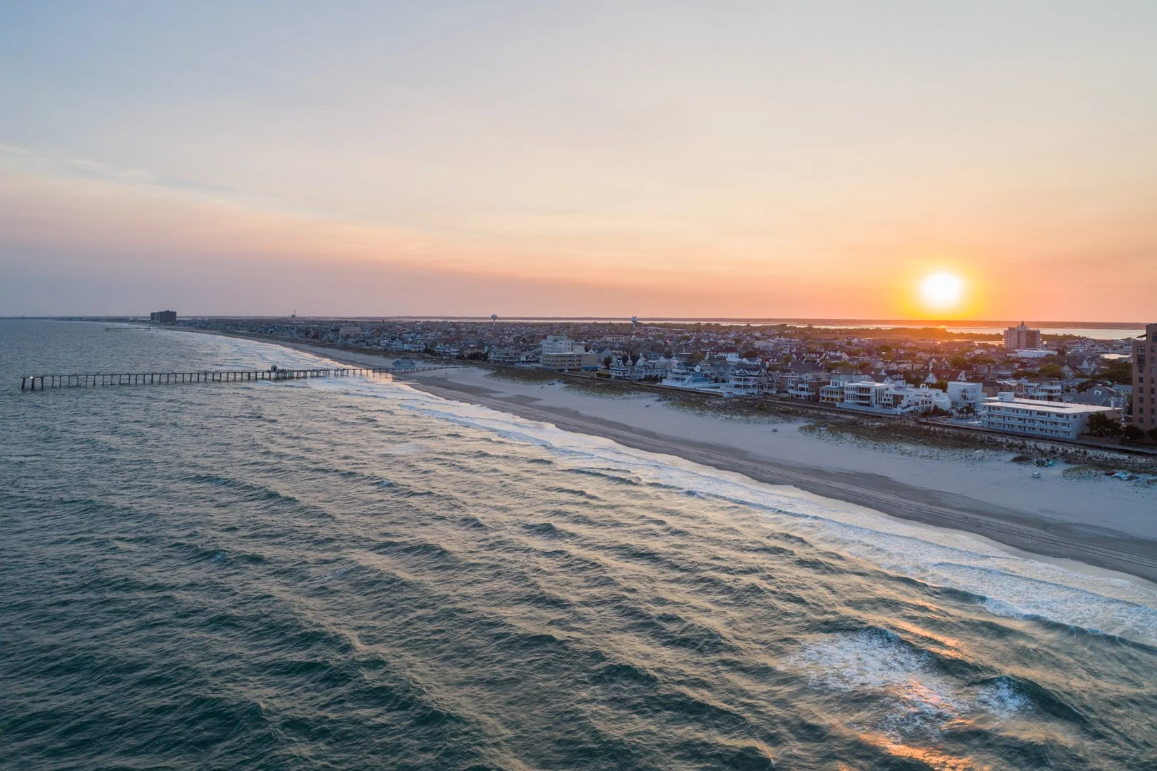Coastal shore at sunset