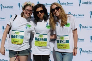 Savannah, Christina, and Shira at the 2nd Annual Global Genes Denim Dash
