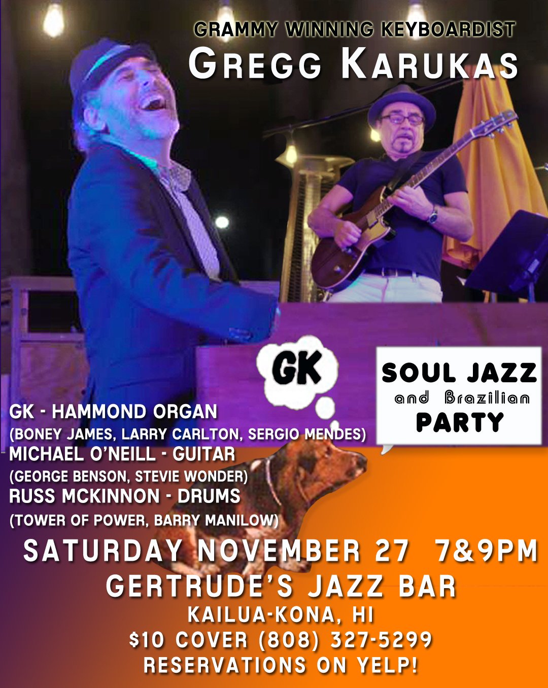 Fall 2021- more Soul/Jazz Party shows — Gregg Karukas