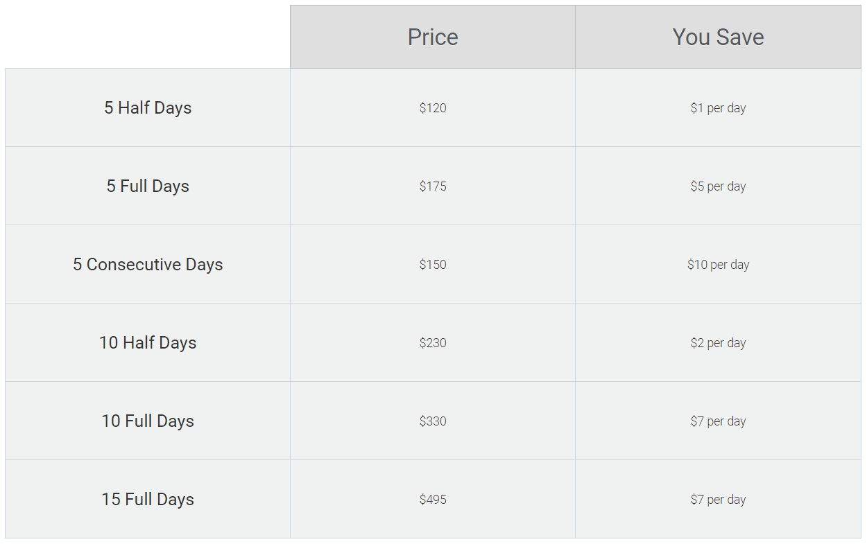 *prices do not include NJ sales tax